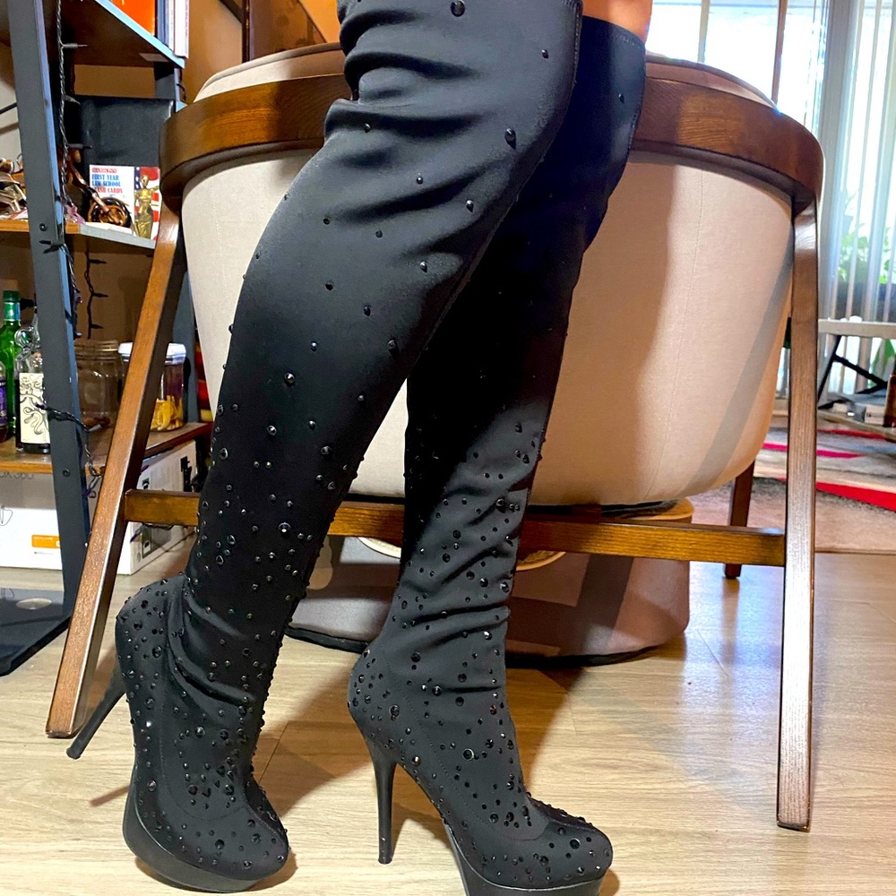 Over the knee platform boots